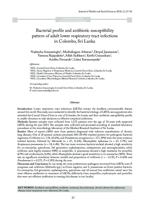 (PDF) Bacterial profile and antibiotic susceptibility pattern of adult ...