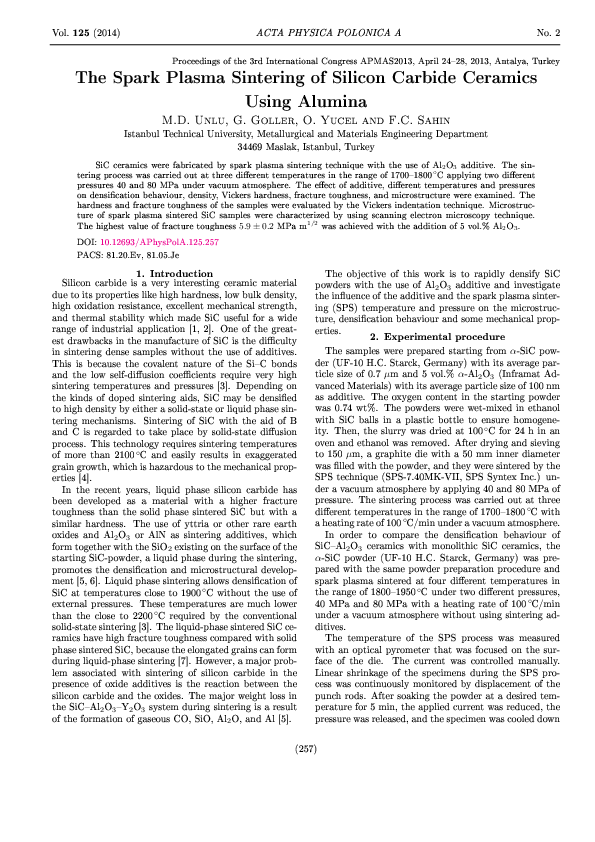 (PDF) The Spark Plasma Sintering of Silicon Carbide Ceramics Using Alumina