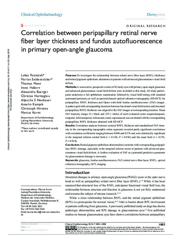 (PDF) Correlation between peripapillary retinal nerve fiber layer ...