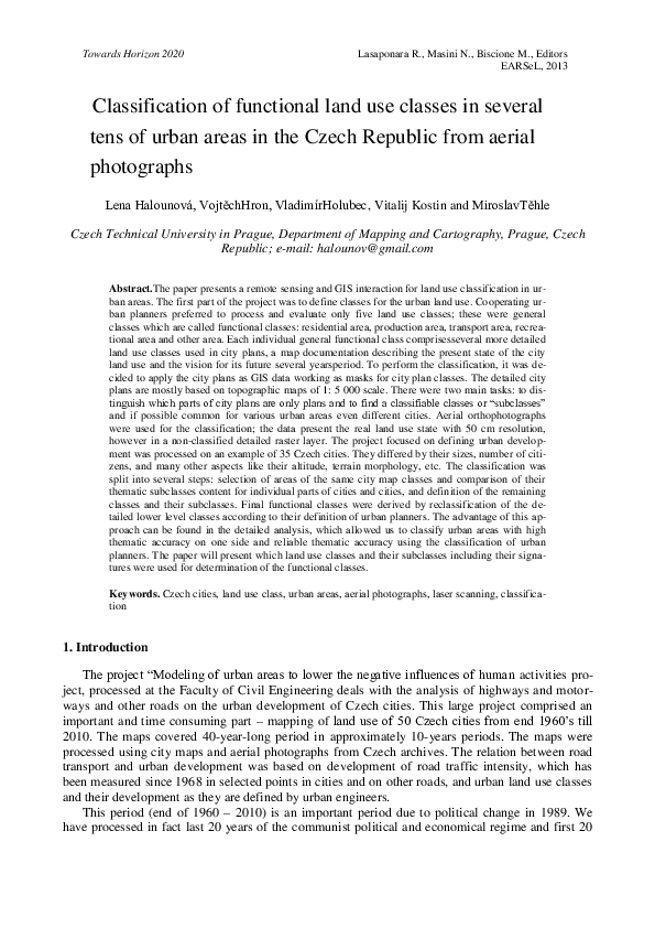 (PDF) Classification of functional land use classes in several tens of ...