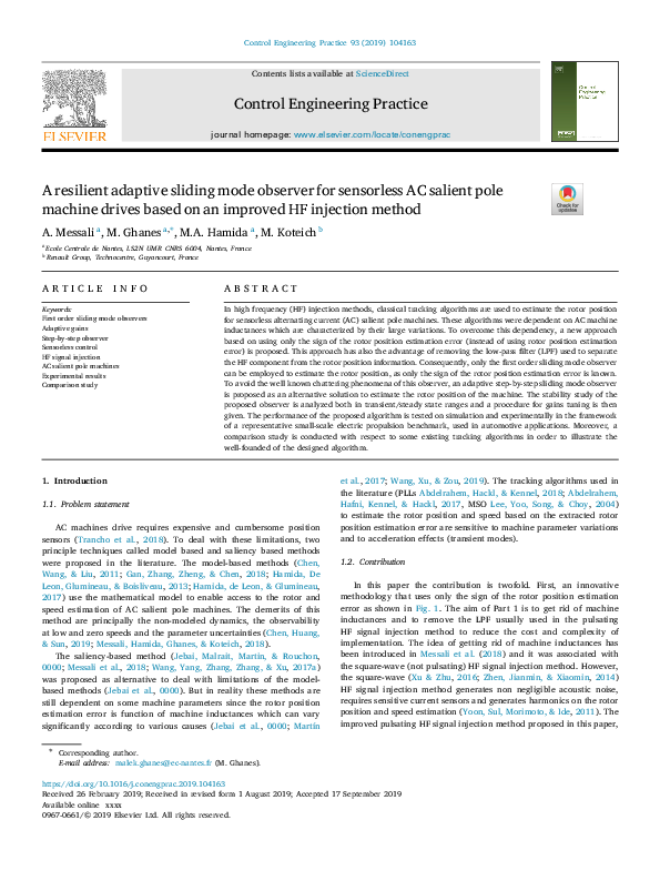 (PDF) A resilient adaptive sliding mode observer for sensorless AC ...
