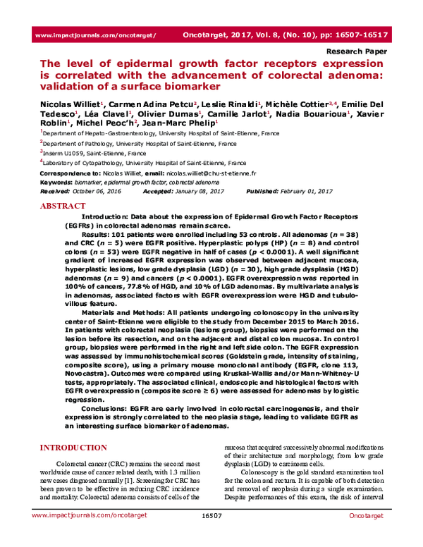(PDF) The level of epidermal growth factor receptors expression is ...