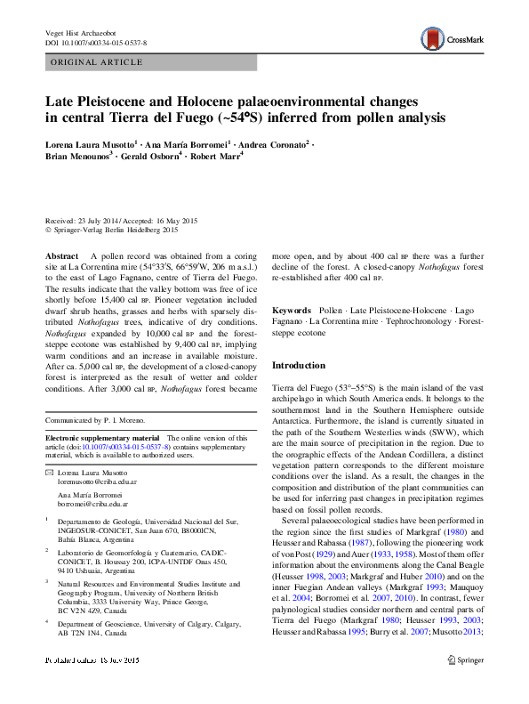 (PDF) Late Pleistocene and Holocene palaeoenvironments in Golfo San ...
