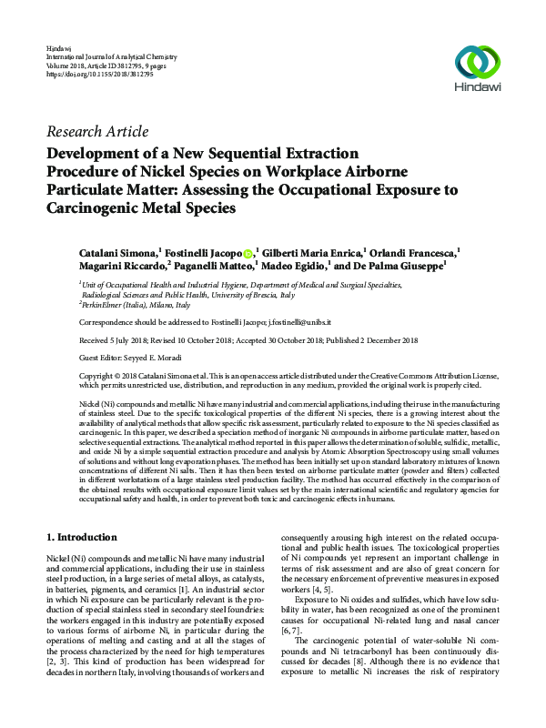 (PDF) Development of a New Sequential Extraction Procedure of Nickel ...