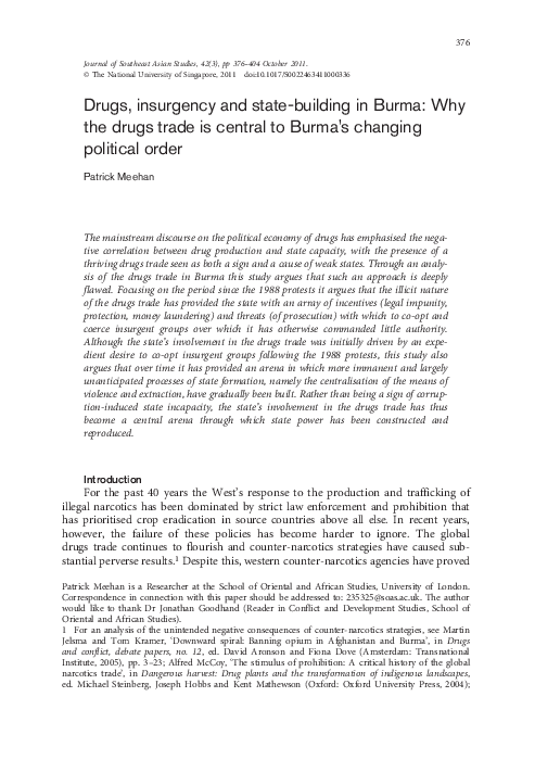 (PDF) Drugs, insurgency and state-building in Burma: Why the drugs ...