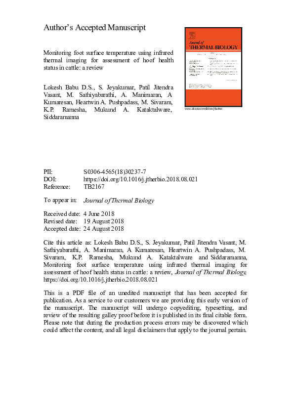 (PDF) Monitoring foot surface temperature using infrared thermal