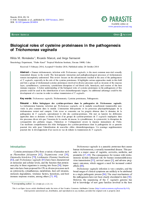 (PDF) Biological roles of cysteine proteinases in the pathogenesis ...