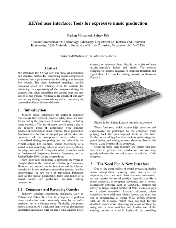 (PDF) KEYed user interface: Tools for expressive music production
