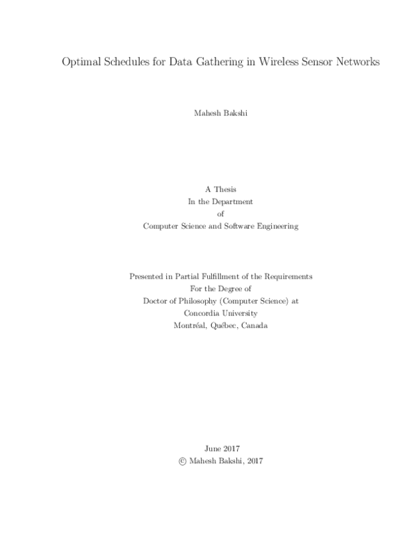 (PDF) Optimal Schedules for Data Gathering in Wireless Sensor Networks