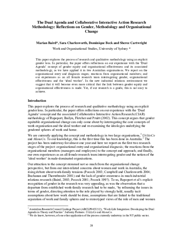 (PDF) The dual agenda and the collaborative interactive action research ...
