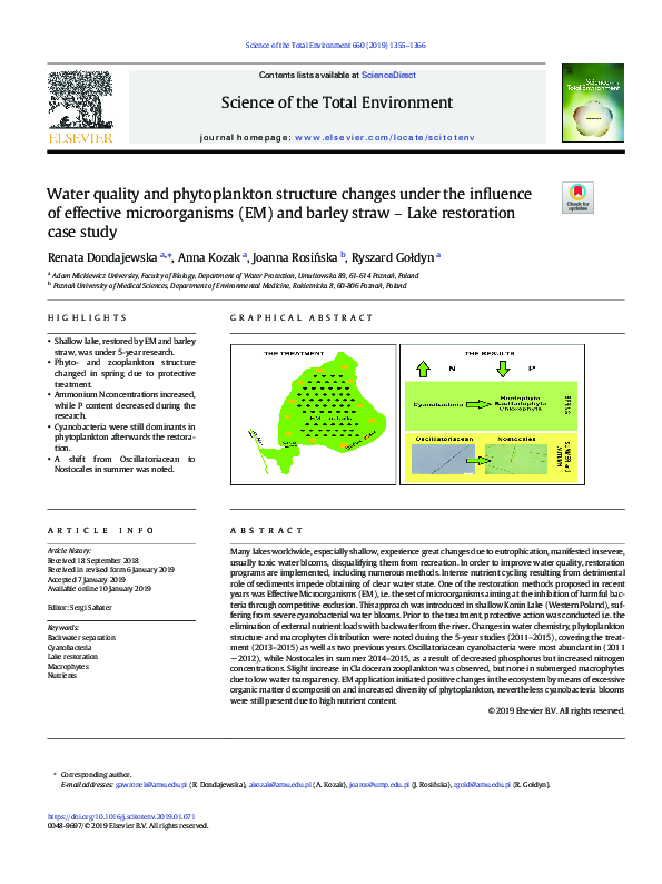 (PDF) Water quality and phytoplankton structure changes under the ...