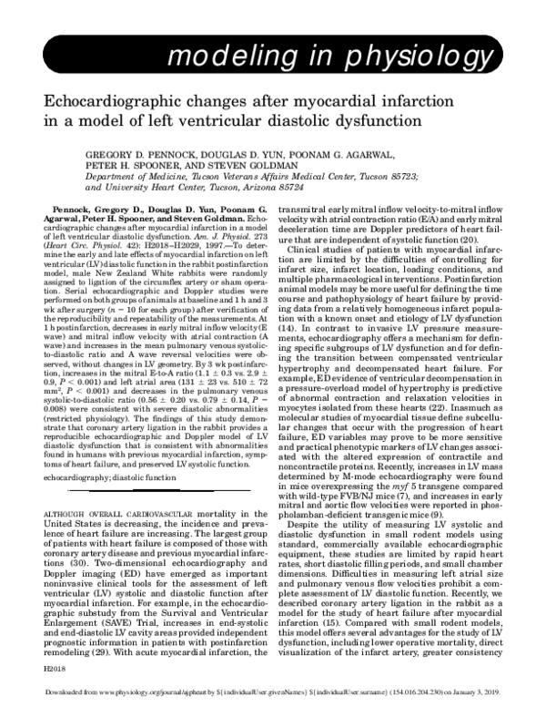 (PDF) Echocardiographic changes after myocardial infarction in a model ...