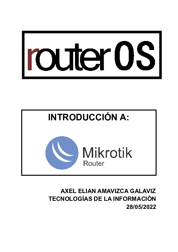 (PDF) INTRODUCCION A MIKROTIK & ROUTEROS