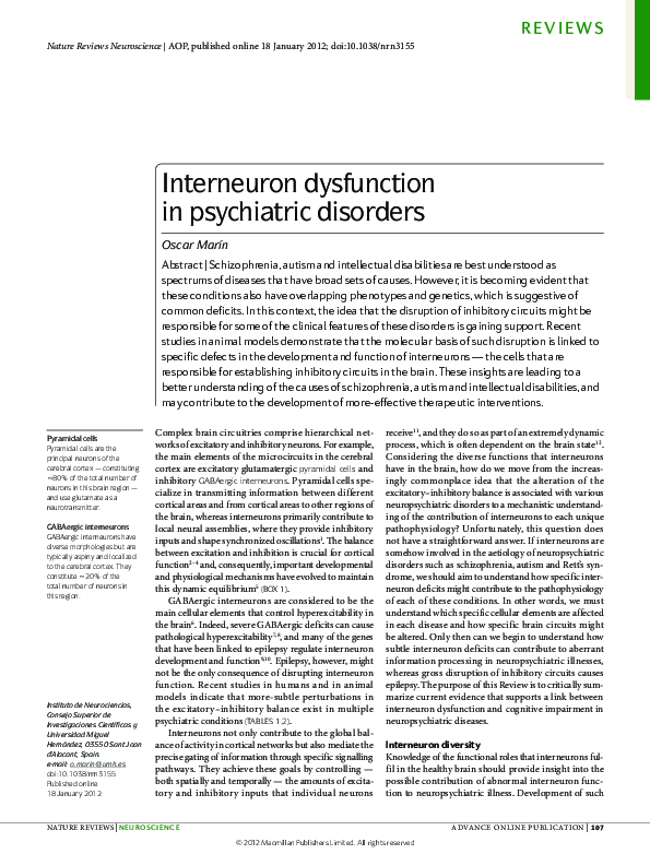 (PDF) Interneuron dysfunction