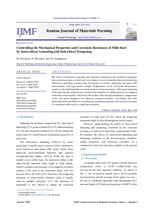 (PDF) Controlling the Mechanical Properties and Corrosion Resistance of ...