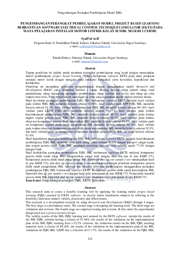(PDF) Pengembangan Perangkat Pembelajaran Model Project Based Learning ...