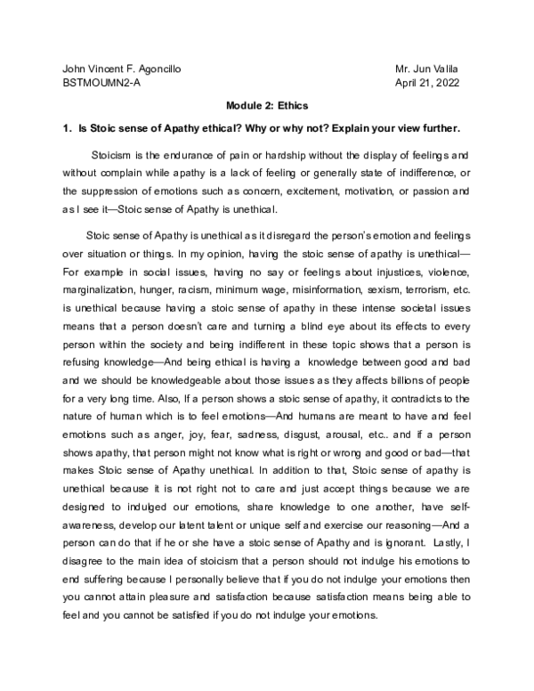 (DOC) Module 2: Ethics
