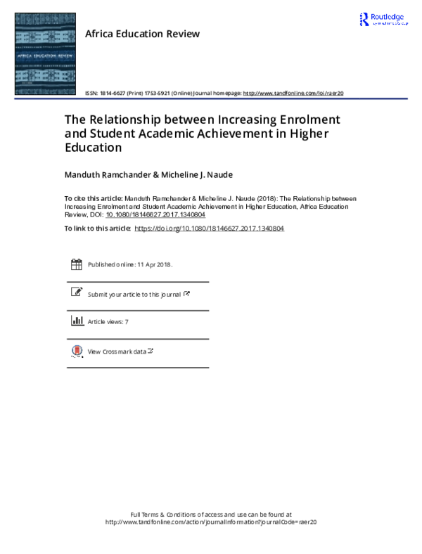 (PDF) The Relationship between Increasing Enrolment and Student ...