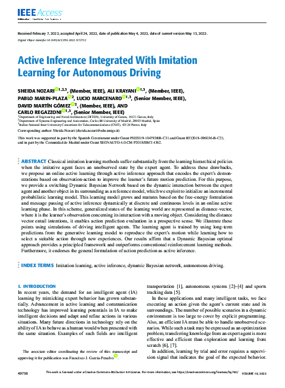 (PDF) Active Inference Integrated With Imitation Learning for ...