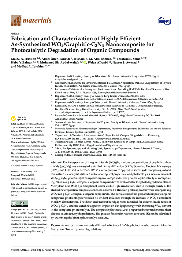 (PDF) Fabrication and Characterization of Highly Efficient As ...