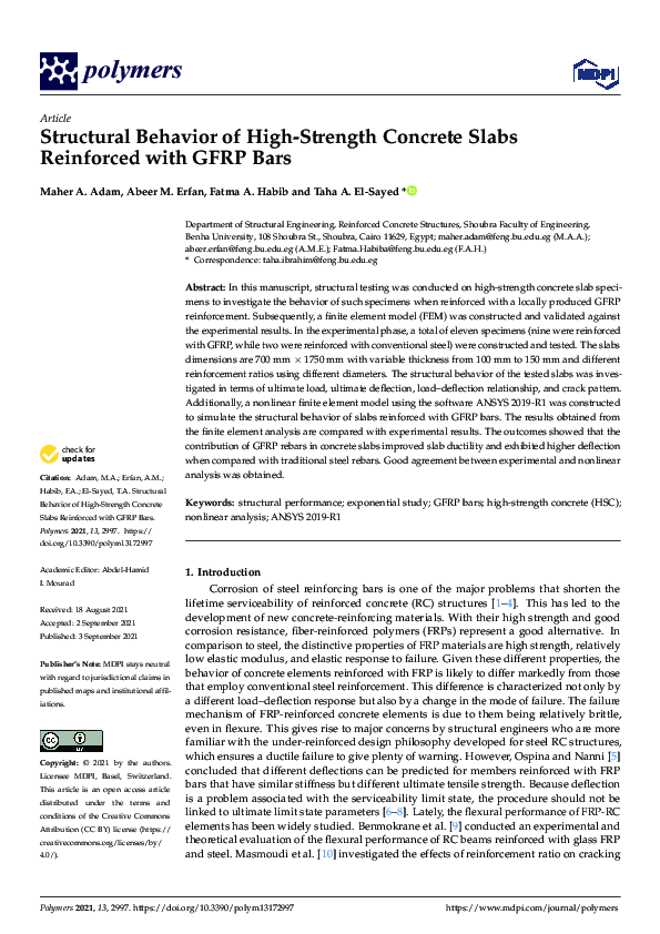 (PDF) Structural Behavior of High-Strength Concrete Slabs Reinforced ...