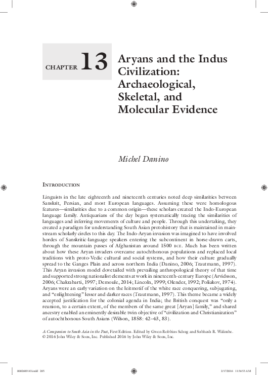 (PDF) Aryans and the Indus Civilization: Archaeological, Skeletal, and ...