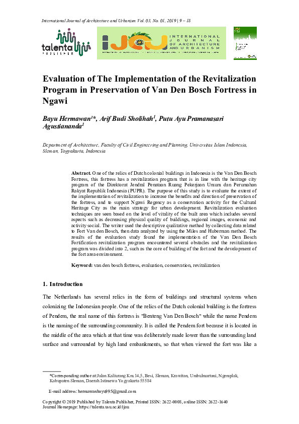 (PDF) Evaluation of the Implementation of the Revitalization Program in ...