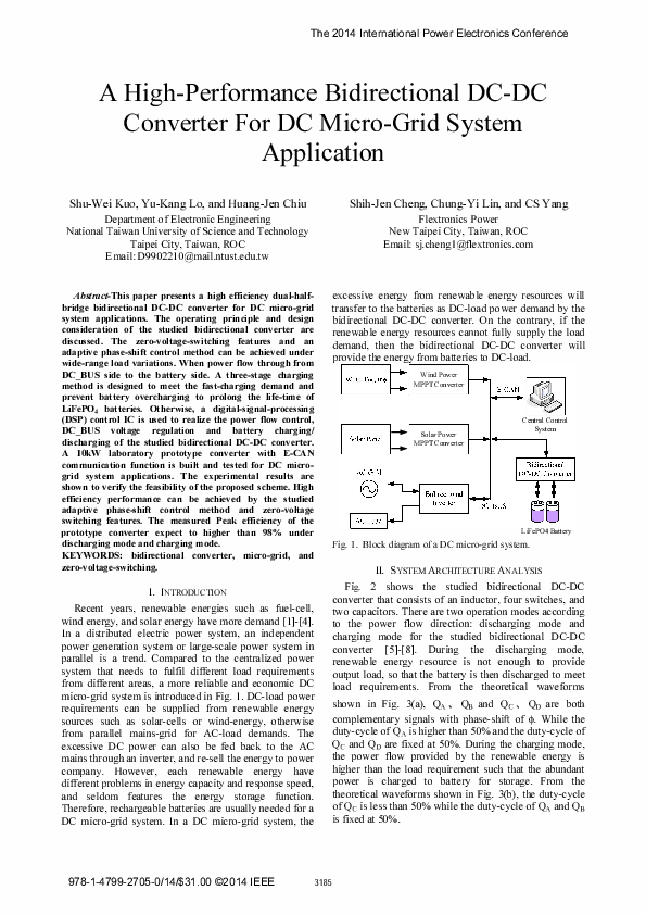 (PDF) A high-performance bidirectional DC-DC converter for DC micro ...