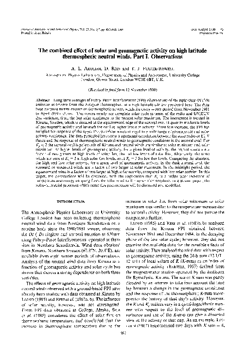 (PDF) The combined effect of solar and geomagnetic activity on high ...