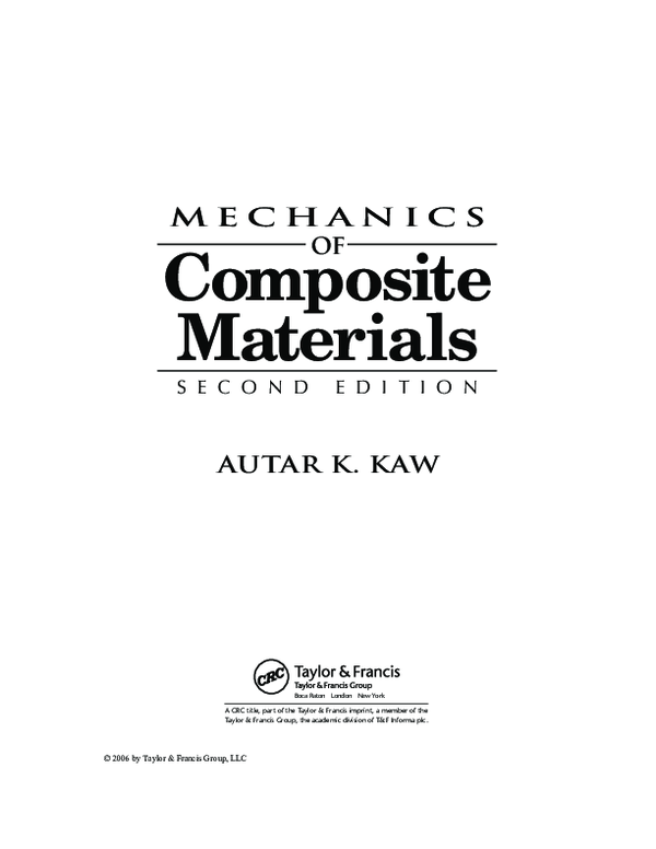 Tomoz PDF) Autar K Kaw Mechanics of Composite Mate
