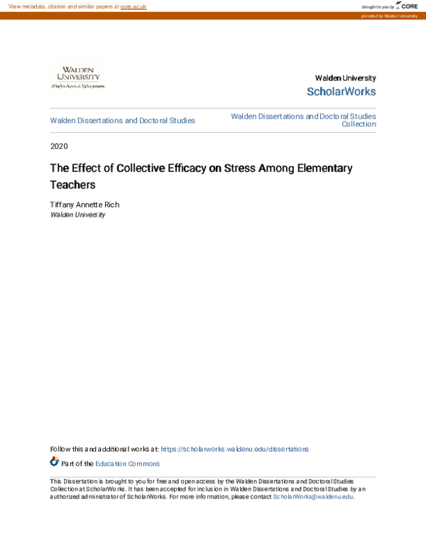 (PDF) The Effect of Collective Efficacy on Stress Among Elementary Teachers