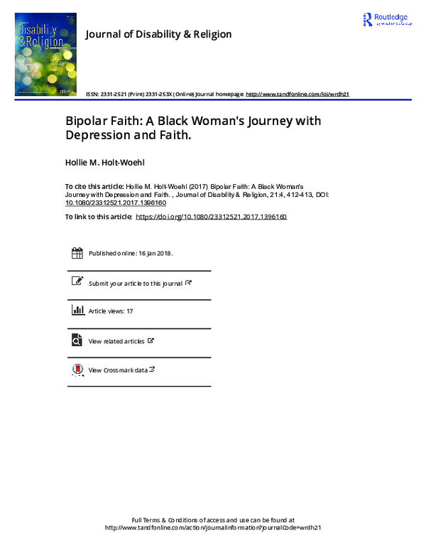 (PDF) Bipolar Faith: A Black Woman's Journey with Depression and Faith