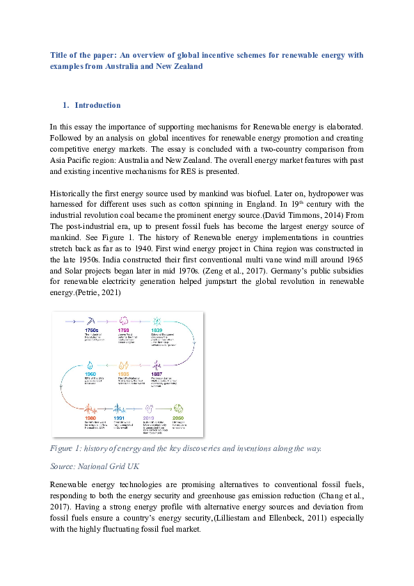 (DOC) Title of the paper: An overview of global incentive schemes for ...