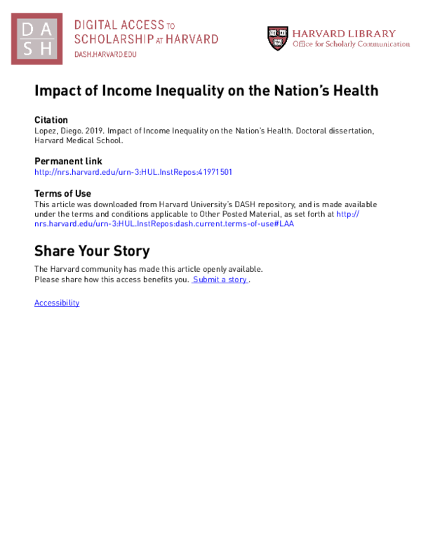 (PDF) Impact of Income Inequality on the Nation's Health