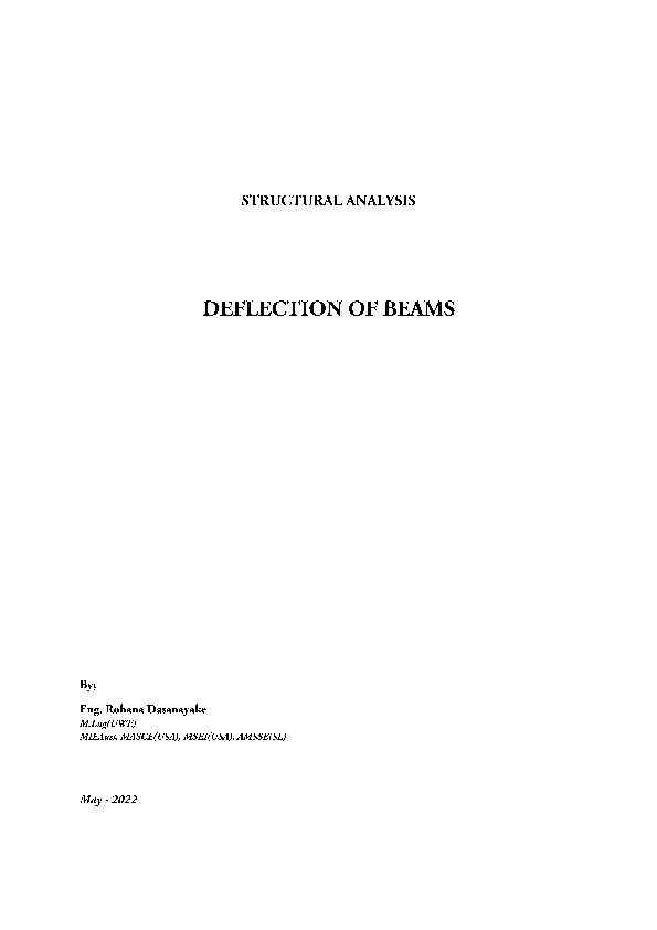 (PDF) Deflection of beams
