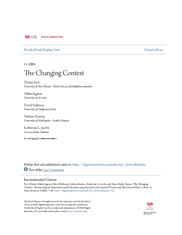 (PDF) The changing context