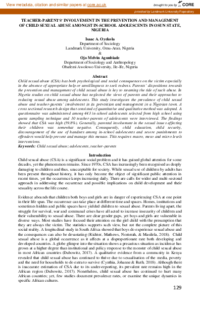 (PDF) Teacher-parents' involvement in the prevention and management of ...