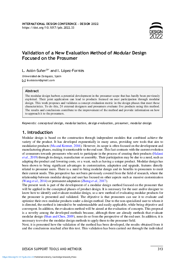 (PDF) Validation of a New Evaluation Method of Modular Design Focused ...