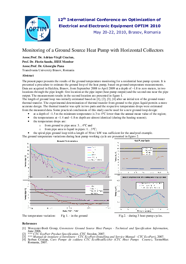(PDF) Monitoring of a ground source heat pump with horizontal collectors