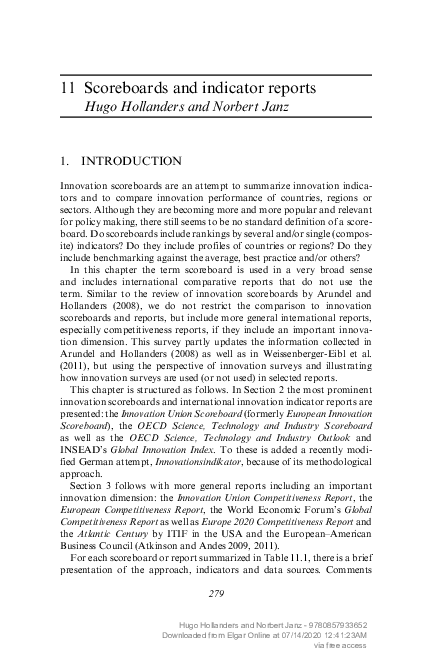 (PDF) Scoreboards and indicator reports