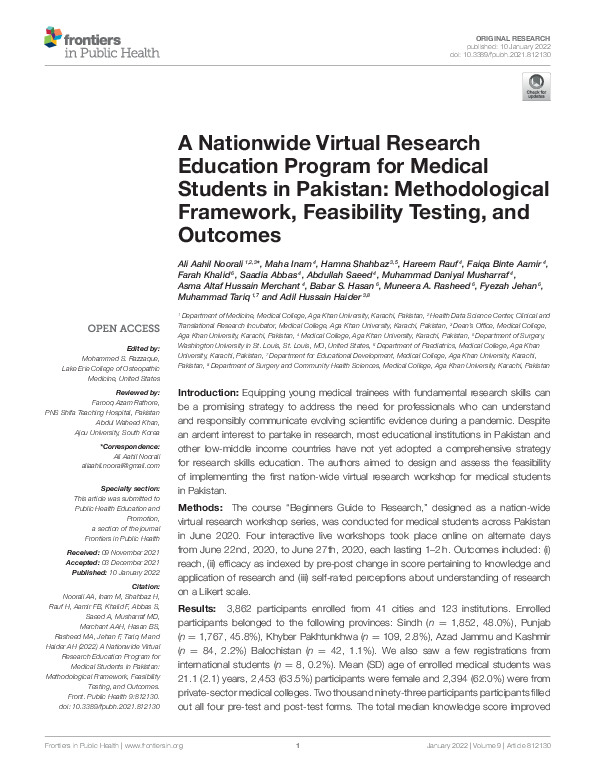(PDF) A Nationwide Virtual Research Education Program for Medical ...