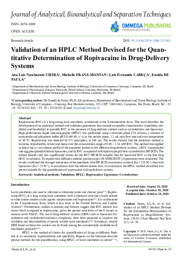 (PDF) Validation of an HPLC Method Devised for the Quantitative ...