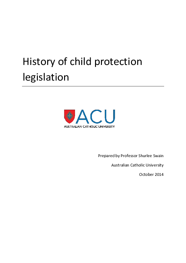 (PDF) History of child protection legislation