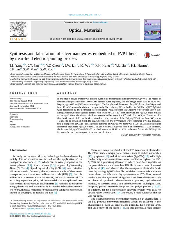 (PDF) Synthesis and fabrication of silver nanowires embedded in PVP ...