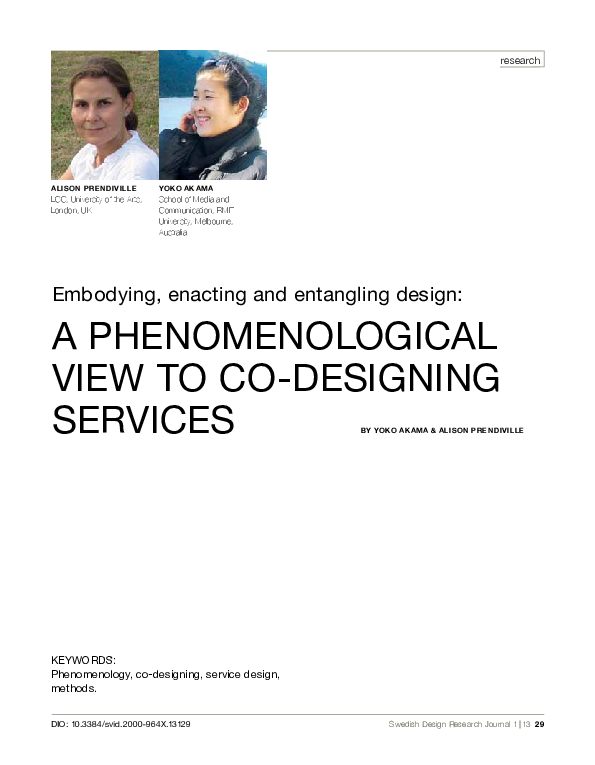 (PDF) Embodying, enacting and entangling design: A phenomenological ...