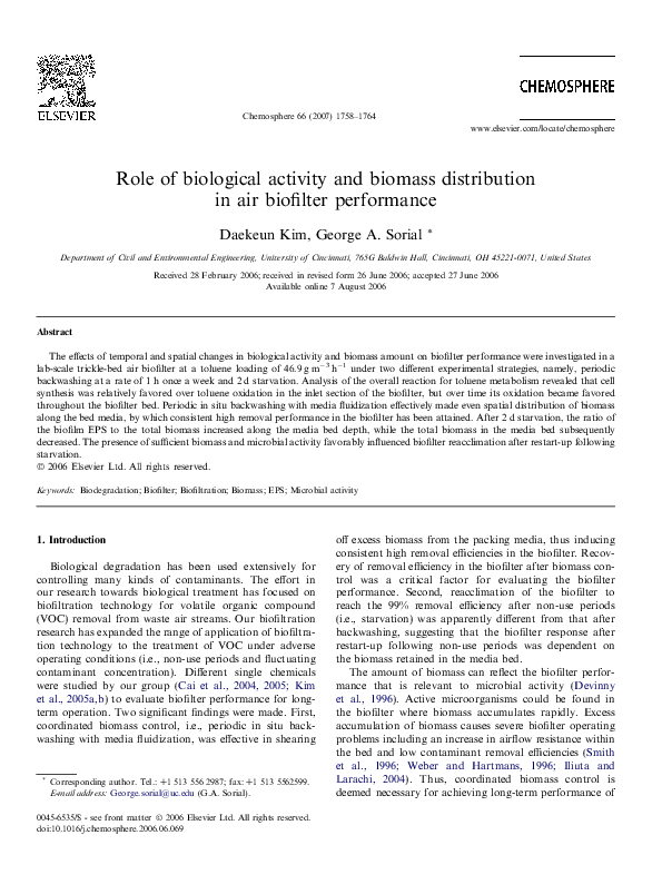 (PDF) Role of biological activity and biomass distribution in air ...