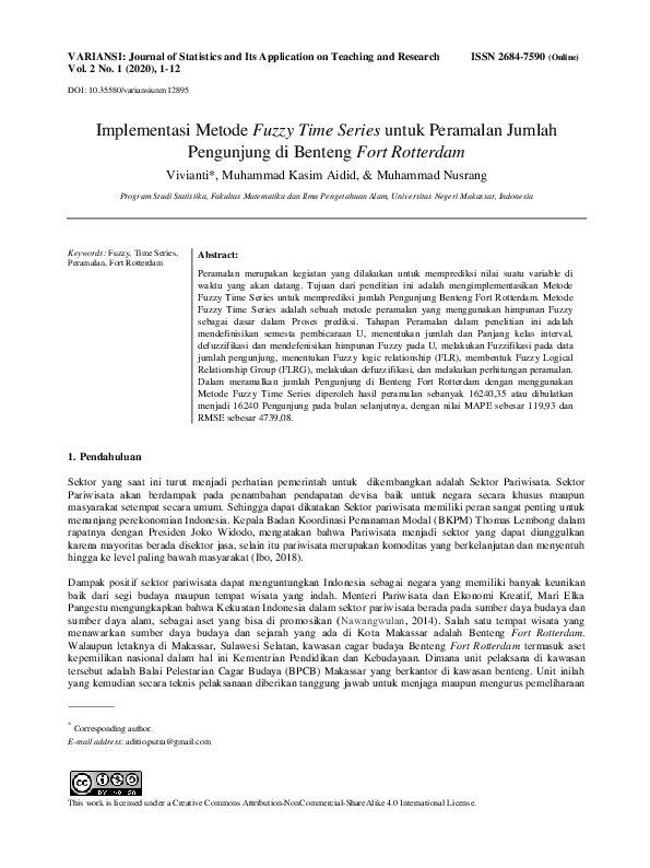 (PDF) Implementasi Metode Fuzzy Time Series untuk Peramalan Jumlah ...
