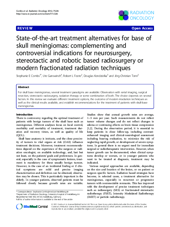 (PDF) State-of-the-art treatment alternatives for base of skull ...