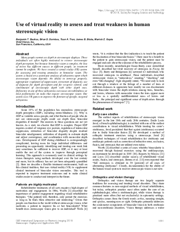 (PDF) Use of virtual reality to assess and treat weakness in human ...