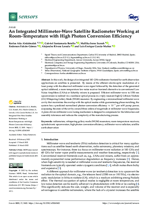 (PDF) An Integrated Millimeter-Wave Satellite Radiometer Working at ...